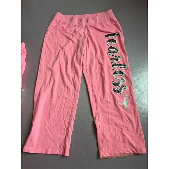 2XL Pink Hoodie & Pants Set "Fearless" Susan G  Komen breast cancer awareness - Picture 3 of 7